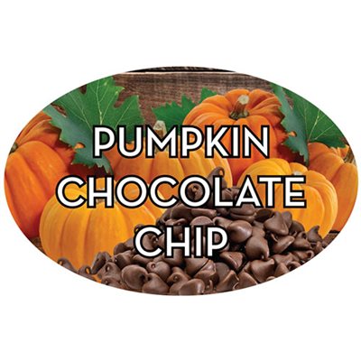 Label - Pumpkin Chocolate Chip 4 Color Process 1.25x2 In. Oval 500/rl