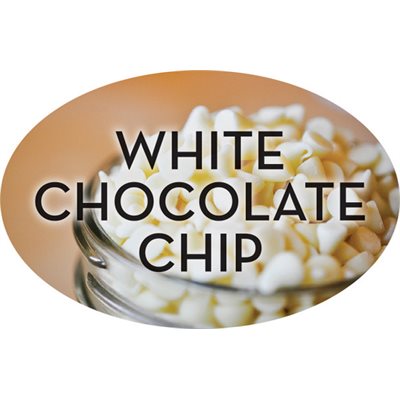 Label - White Chocolate Chip 4 Color Process 1.25x2 In. Oval 500/rl