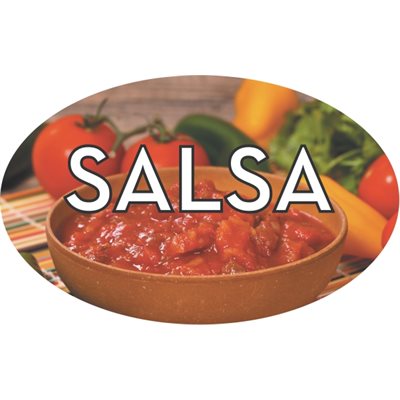 Label - Salsa 4 Color Process 1.25x2 In. Oval 500/rl