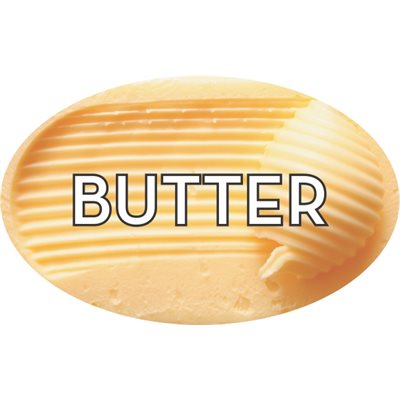 Label - Butter 4 Color Process 1.25x2 In. Oval 500/rl