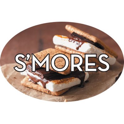 Label - S'mores 4 Color Process 1.25x2 In. Oval 500/rl