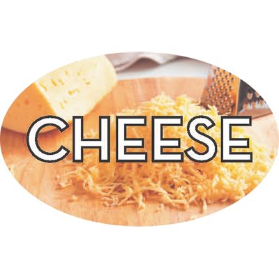 Label - Cheese 4 Color Process 1.25x2 In. Oval 500/rl