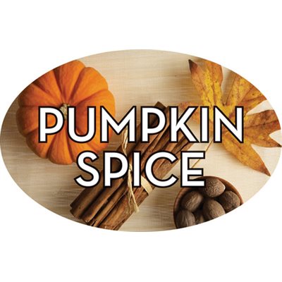 Label - Pumpkin Spice 4 Color Process 1.25x2 In. Oval 500/rl