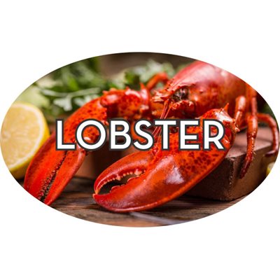 Label - Lobster 4 Color Process 1.25x2 In. Oval 500/rl