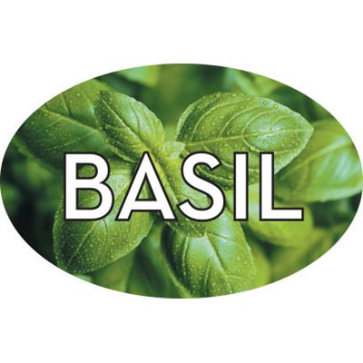 Label - Basil 4 Color Process 1.25x2 In. Oval 500/rl