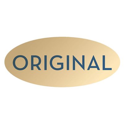 Label - Original Blue On Gold 0.875x1.9 In. Oval 500/Roll