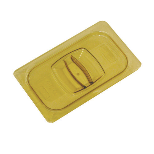 Rubbermaid Commercial Insert Pan Handled Notched Cover 6.38x0.39x10.38 Amber Plastic 6/Case