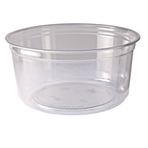 Fabri-Kal Recycleware Round Deli Container 12 Oz 4.6" Diameterx2.3" H Clear Plastic 500/Case