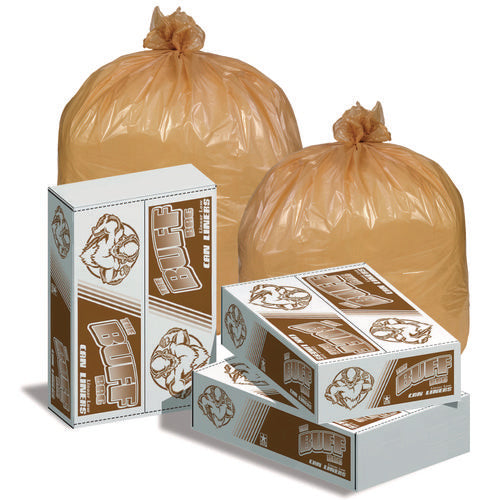 Pitt Plastics Heavy-duty Linear Low Density Can Liner 33 Gal 1.2 Mil Buff Flat Pack 100/Case