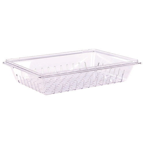 Carlisle Storplus Polycarbonate Food Storage Container Colander 18x26 Clear Plastic