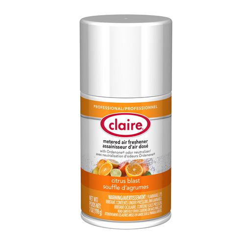 Claire Metered Air Freshener 7 Oz Aerosol Spray Citrus Blast 12/Case