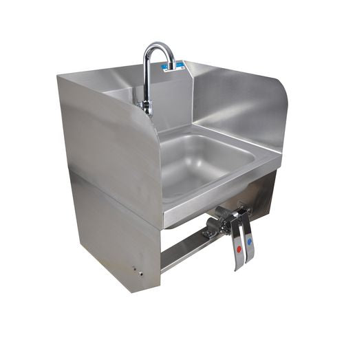 BK Resources Stainless Steel Hand Sink With Side Splashes 14" Lx10" Wx5" D