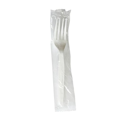 Boardwalk Heavyweight Wrapped Polystyrene Cutlery Fork White 1000/Case