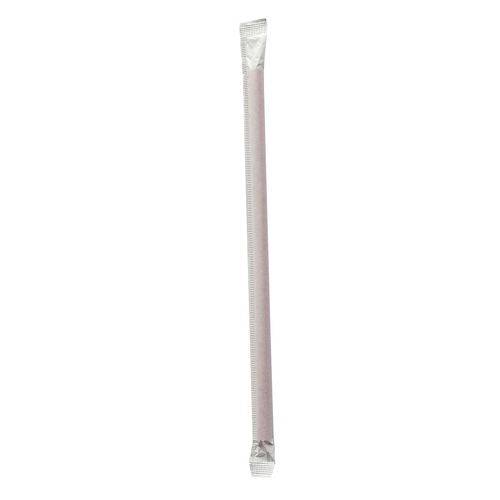 Boardwalk Wrapped Giant Straws 7.75" Polypropylene Red 7200/Case