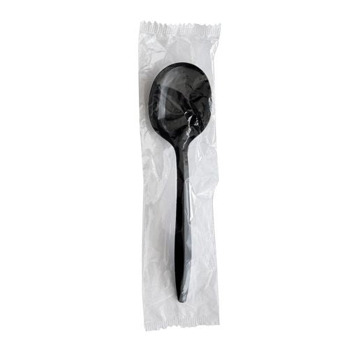 Boardwalk Heavyweight Polypropylene Cutlery Soup Spoon Black 1000/Case