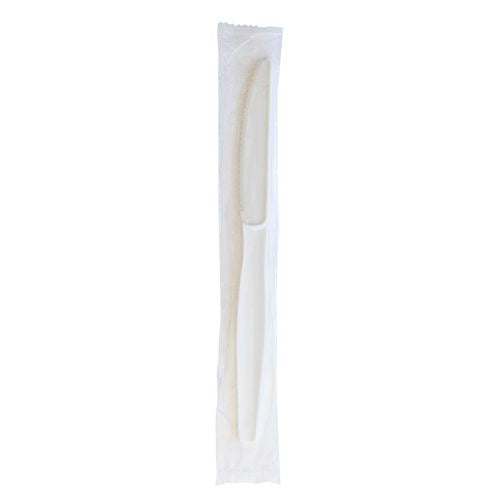 Boardwalk Heavyweight Wrapped Polystyrene Cutlery Knife White 1000/Case