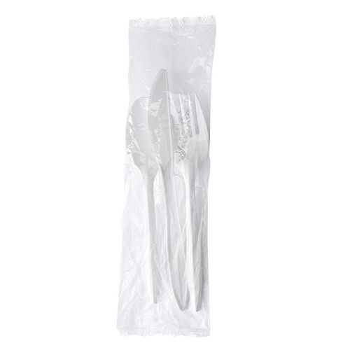 Boardwalk Three-piece Cutlery Kit Fork/knife/teaspoon Mediumweight White 250/Case