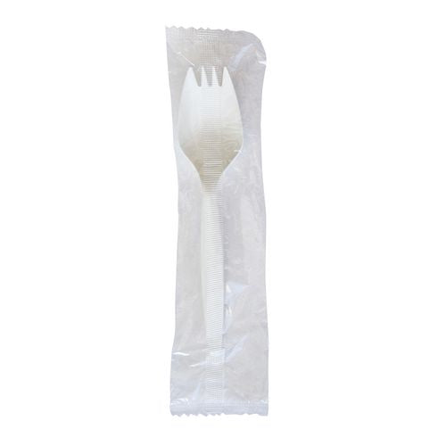 Boardwalk Mediumweight Wrapped Polypropylene Cutlery Spork White 1000/Case