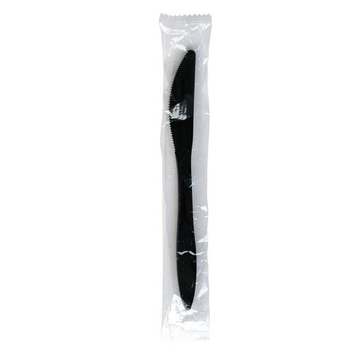 Boardwalk Mediumweight Wrapped Polypropylene Cutlery Knife Black 1000/Case