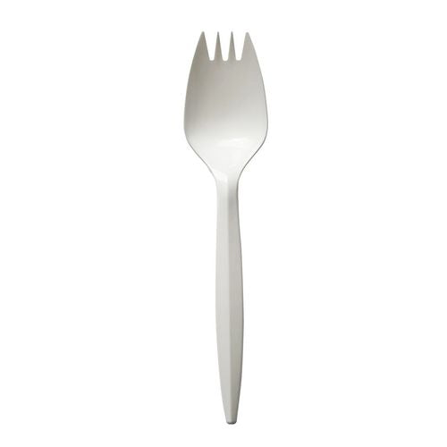 Boardwalk Mediumweight Polypropylene Cutlery Spork White 1000/Case