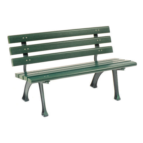 Global Industrial Recycled Plastic Benches With Back 48x23x28 Green