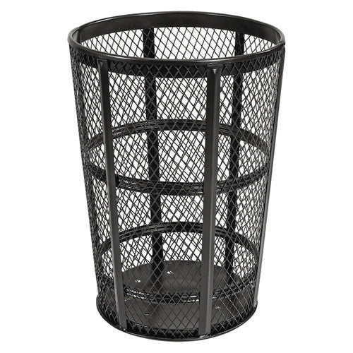 Global Industrial Steel Mesh Corrosion Resistant Trash Can 48 Gal Black