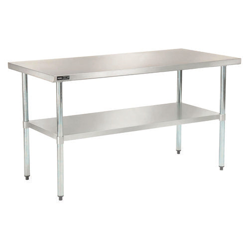 Global Industrial Work Table With Undershelf Rectangular 60x30x35 Silver Top Silver Base/legs