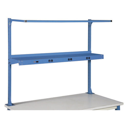 Global Industrial Upper Workbench Shelf 6 Single Outlets For Use With 60" Wide Workbenches 100 Lb Weight Capacity