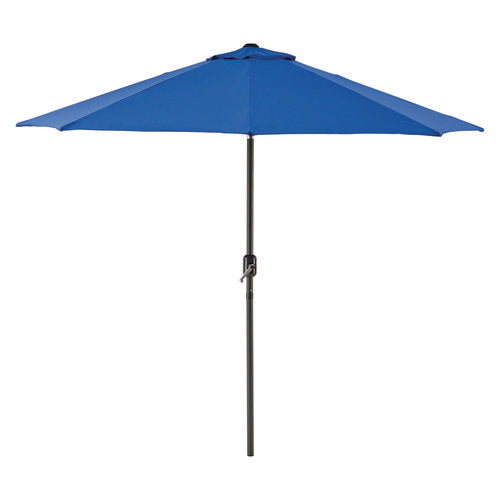 Global Industrial Outdoor Umbrella With Tilt Mechanism 102" Span 94" Long Blue Canopy Black Handle