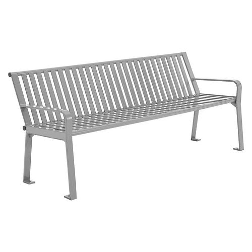 Global Industrial Steel Slat Benches With Back 72x26x31 Gray