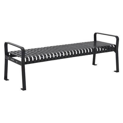 Global Industrial Steel Slat Flat Bench 70x24x24.25 Black