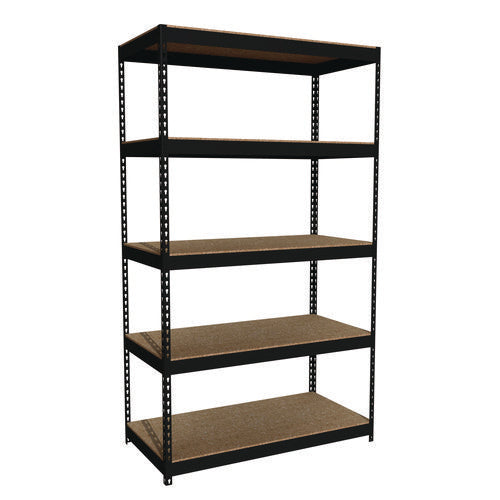 Alera Steel Shelving Unit With Particleboard Shelves Five-shelf 48wx24dx84h Steel Black