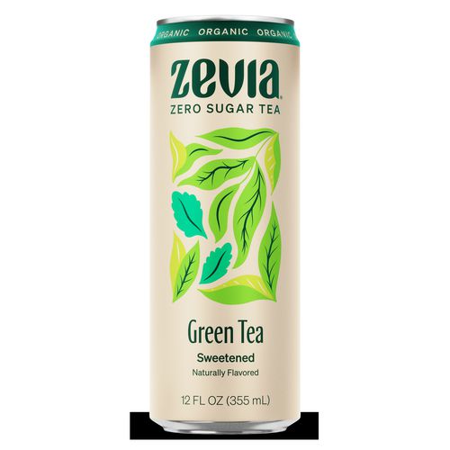 Zevia Zero Sugar Naturally Sweetened Green Tea Green 12 Oz Can 12/Case