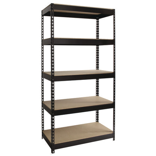 Alera Steel Shelving With Particleboard Shelves Five-shelf 36wx18dx72h Steel Black