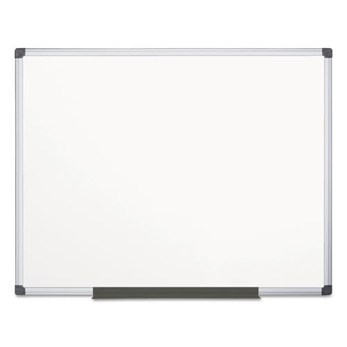 MasterVision Value Melamine Dry Erase Board 48"x72" White Surface Satin Aluminum Frame