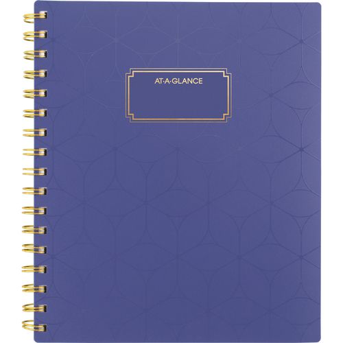 AT-A-GLANCE Badge Geo Weekly/monthly Planner 8.88x7.69 Purple/gold Cover 13-month (jan To Jan): 2025 To 2026