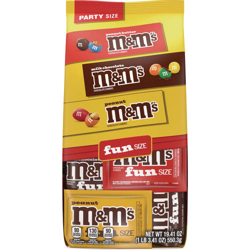 M & M's M And M's Milk Chocolate Peanut And Peanut Butter Variety Pack Fun Size Chocolate Candy Assortment 19.41 Oz Bag