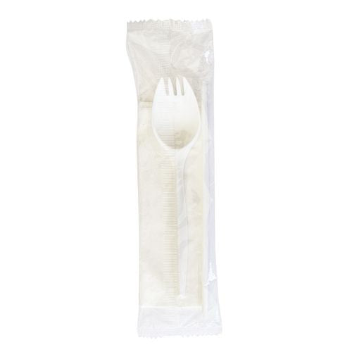 Boardwalk School Cutlery Kit Napkin/spork/straw White 1000/Case