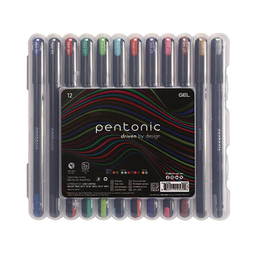 TOPS Pentonic Gel Stick Pen Set (4) 0.6mm Fine Tip (6) 0.7mm Fine Tip (2) 1 Mm Medium Tip Assorted Ink/barrel Colors 12/pack