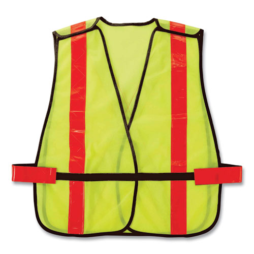 Ergodyne Glowear 8080bax Non-certified X-back Hi-vis Safety Vest Polyester One Size Fits Most Lime/orange