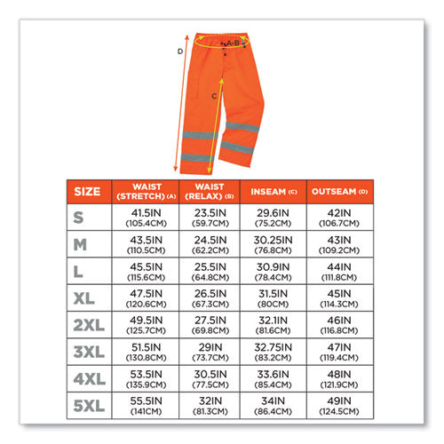 Ergodyne Glowear 8925 Class E Hi-vis Thermal Pants 3x-large Orange