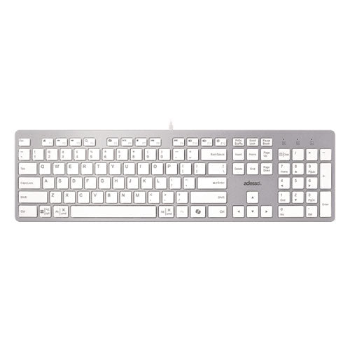 Adesso Akb-730uw Keyboard Silver/white