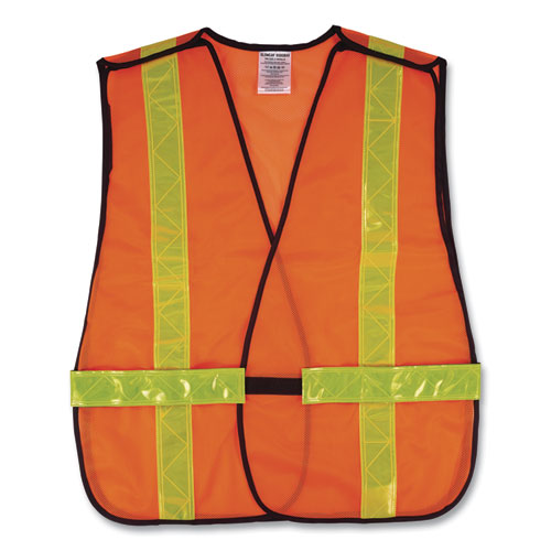 Ergodyne Glowear 8080bax Non-certified X-back Hi-vis Safety Vest Polyester One Size Fits Most Orange/yellow