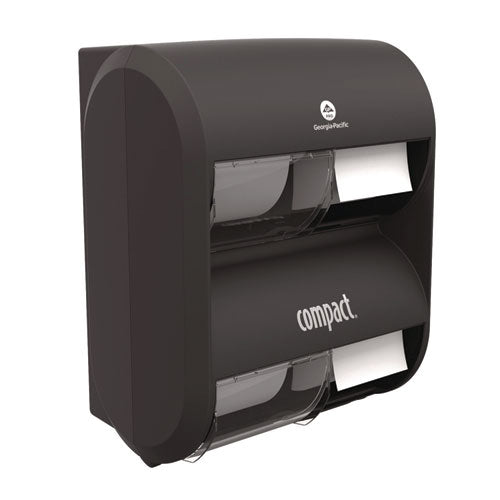Georgia Pacific Professional Compact Quad Vertical Four Roll Coreless Tissue Dispenser 12.31x14.81x7.86 Black
