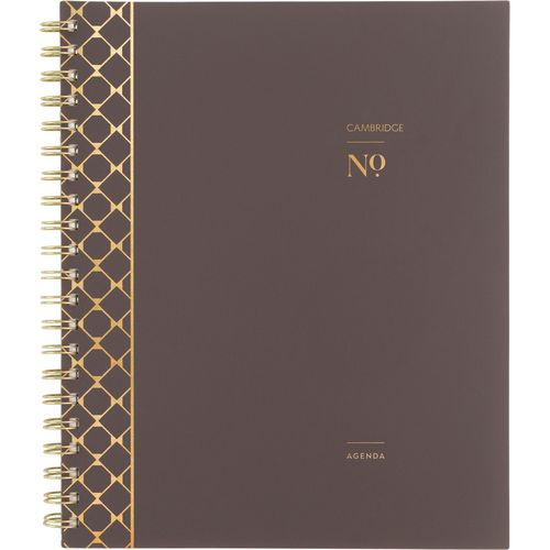 Cambridge Workstyle Monthly Poly Planner Geometric Artwork 11x8.5 Java Brown/gold Cover 12-month (jan To Dec): 2025