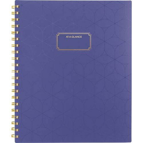 AT-A-GLANCE Badge Geo Weekly/monthly Planner 11x9.25 Purple/gold Cover 13-month (jan To Jan): 2025 To 2026