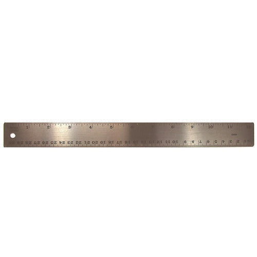 TPG Creations Stainless Steel Ruler Standard/metric 12" Long Silver 72/Case