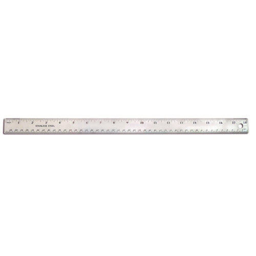 TPG Creations Stainless Steel Ruler Standard/metric 18" Long Silver 36/Case