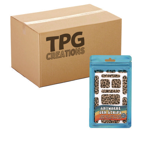 TPG Creations Anywhere Zen Strips Sandy Cheetah Print Assorted Colors 13/set 24 Sets/Case