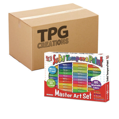 TPG Creations Kwik Stix Tempera Paint Set 60 Assorted Colors 60/pack 3 Packs/Case